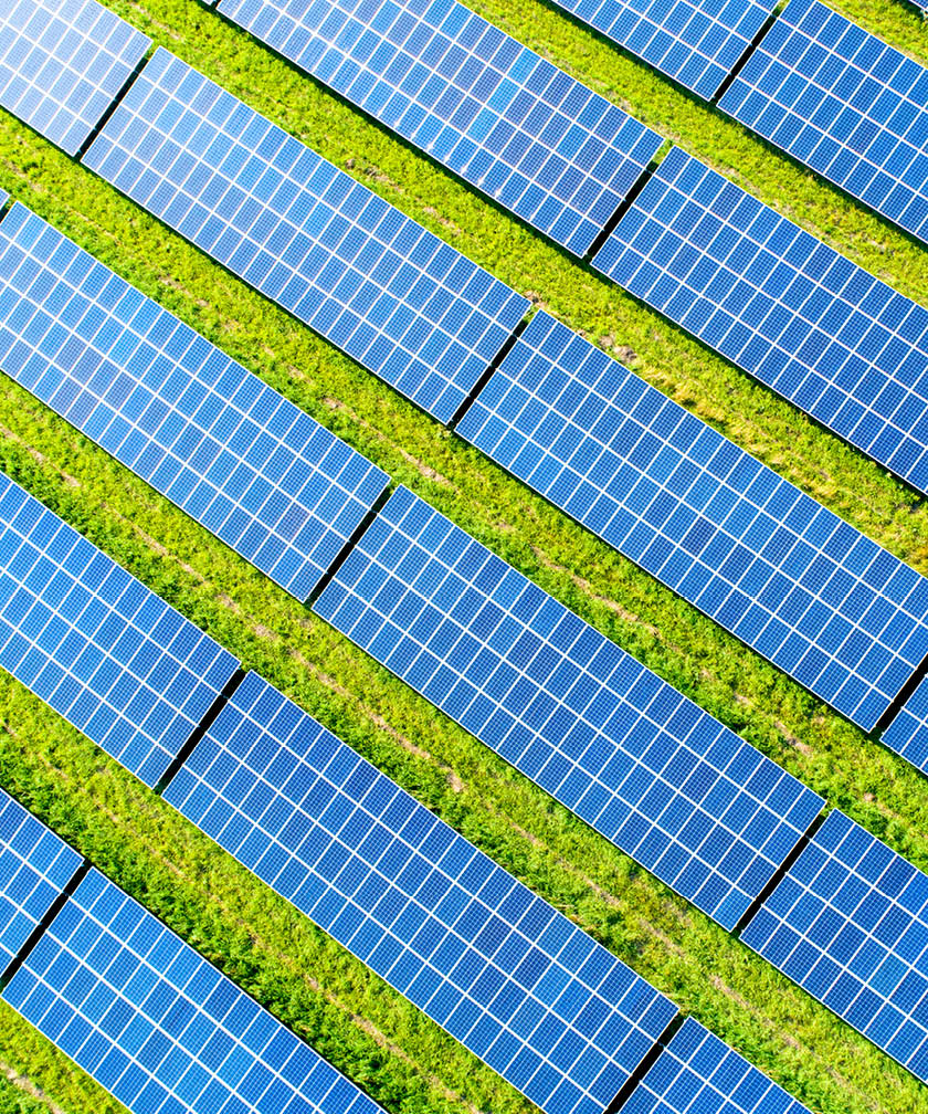 Aerial view of photovoltaic plant.