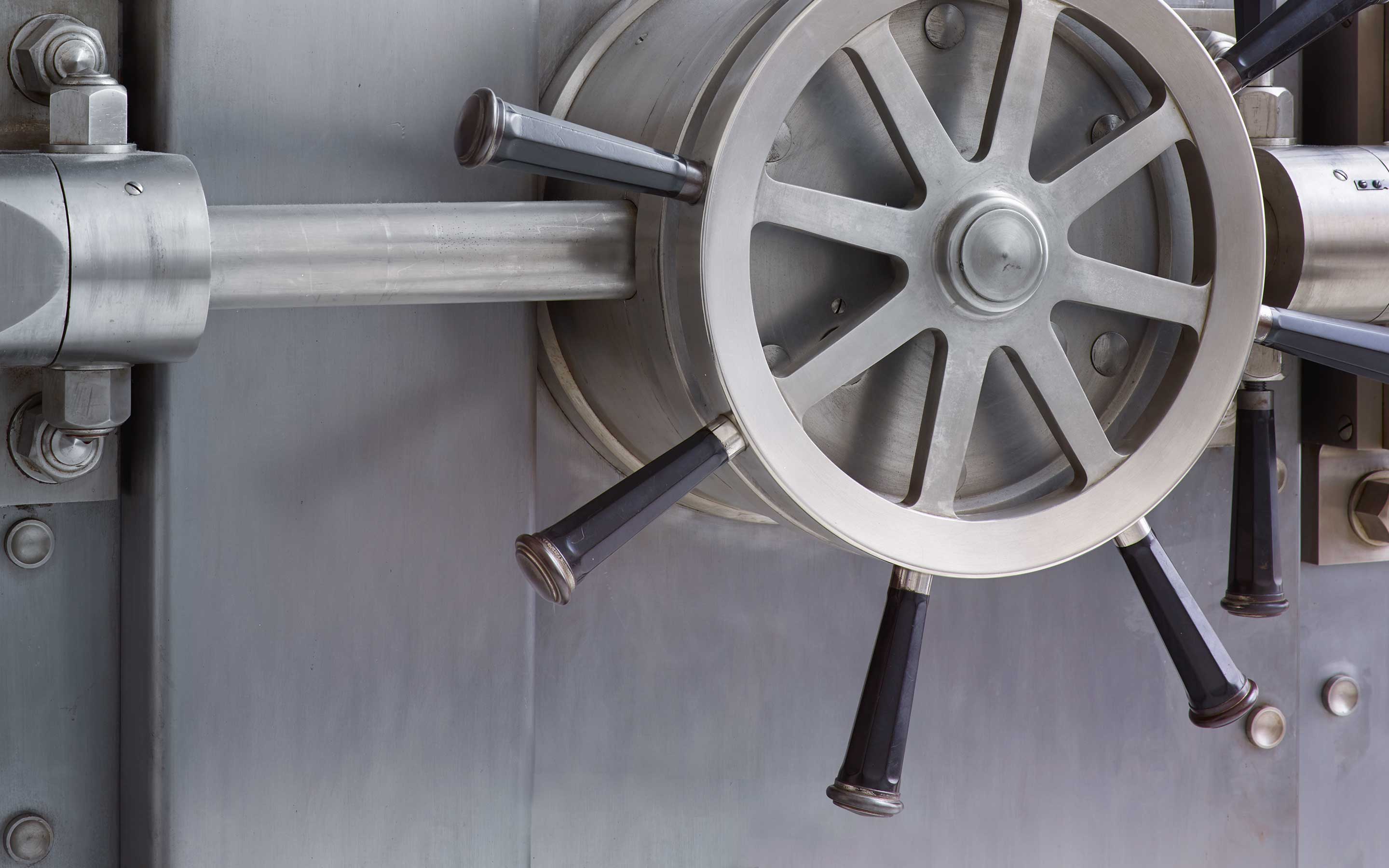 Photograph of a bank vault.